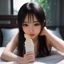 用户风铃声头像，清新文艺风格的年轻女性